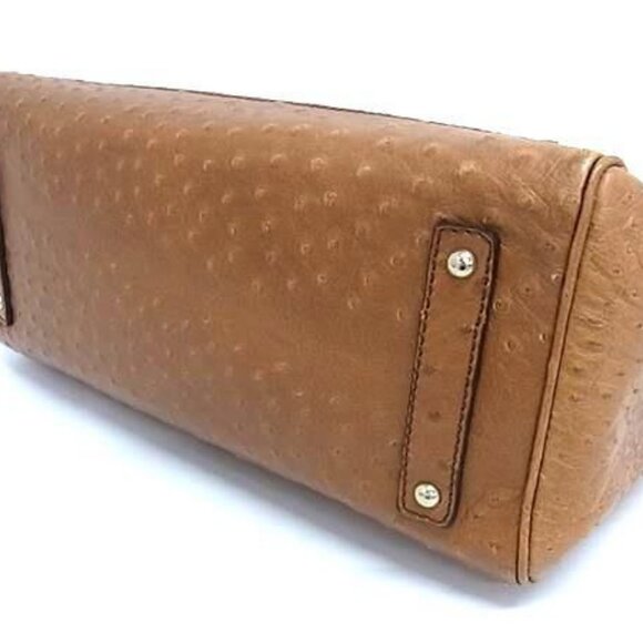 Max Mara Limited Edition Margaux Tan Ostrich Handbag Gold Hardware - Picture 3 of 8